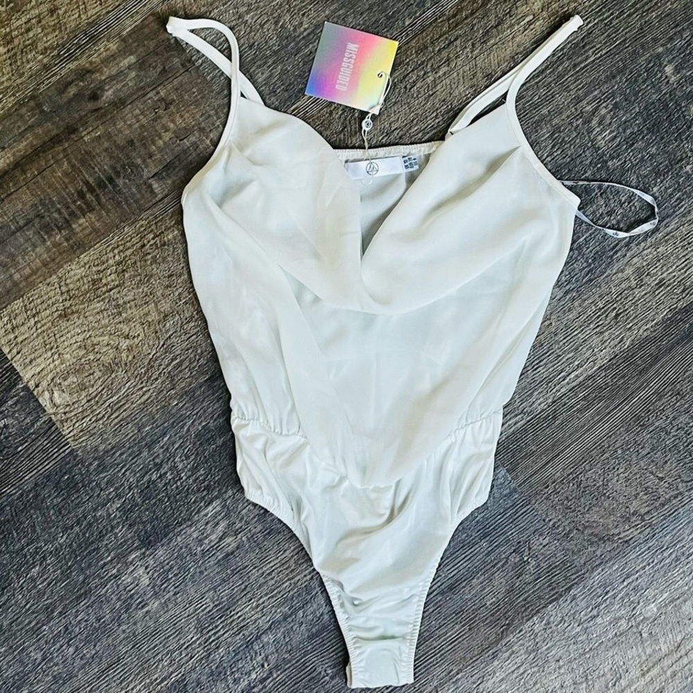 Women Missguided Cowl neck Bodysuit Size 6 in New with Tag Condition - Picture 2 of 10